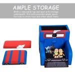 Fotoliu Locomotiva Thomas cadru de lemn si 2 compartimente de stocare Train Engine Sofa